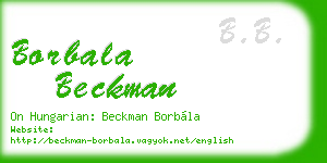 borbala beckman business card
