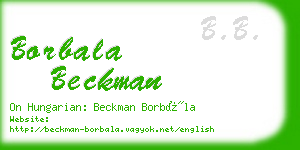 borbala beckman business card